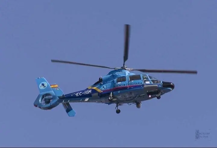 Helic&oacute;ptero del Servicio de Vigilancia Aduanera, del Ministerio de Hacienda