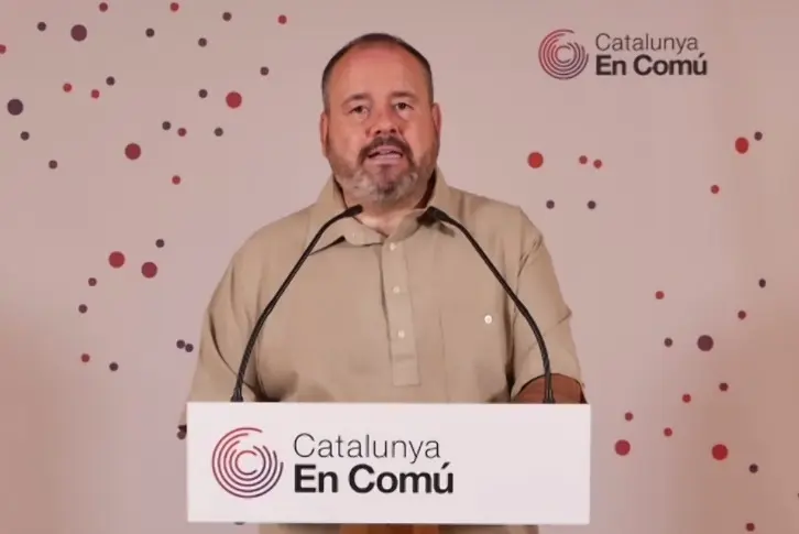 El portavoz de los comuns y diputado en el Congreso, Joan Mena, en rueda de prensa telem&aacute;tica el 12 de julio de 2021.