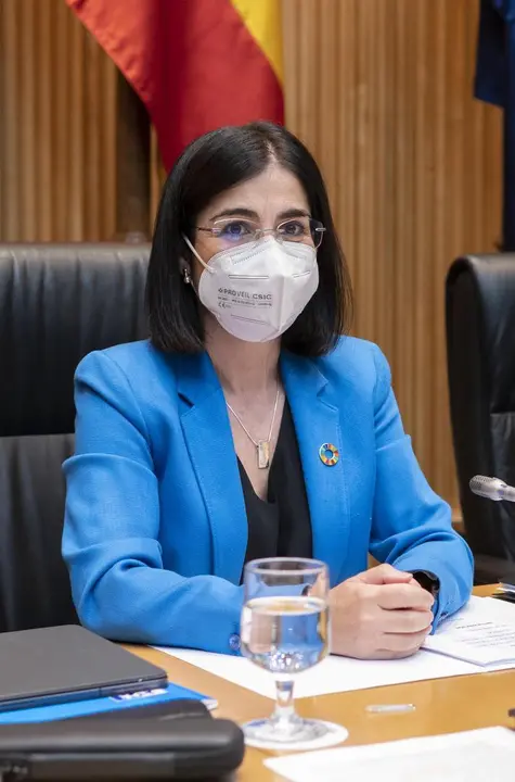 La ministra de Sanidad, Carolina Darias, a su llegada a la Comisi&oacute;n Mixta para el Estudio de los Problemas de las Adicciones, a 29 de junio de 2021, en el Congreso de los Diputados, Madrid, (Espa&ntilde;a).