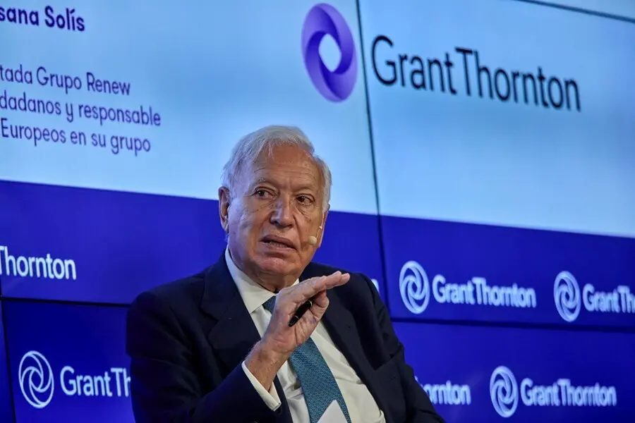 El exministro de Asuntos Exteriores Jos&eacute; Manuel Garc&iacute;a-Margallo interviene en la inauguraci&oacute;n de las jornadas "Fondos Europeos: tiempo para la acci&oacute;n". En Madrid, a 8 de julio de 2021, 