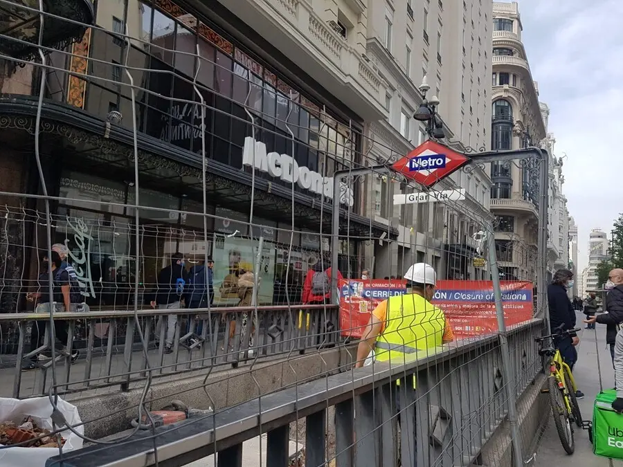 Archivo - Obras en la estaci&oacute;n de Metro de Gran V&iacute;a