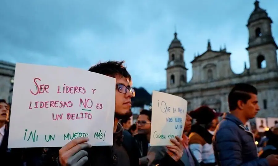 Archivo - Protesta por el asesinato de l&iacute;deres sociales en Colombia