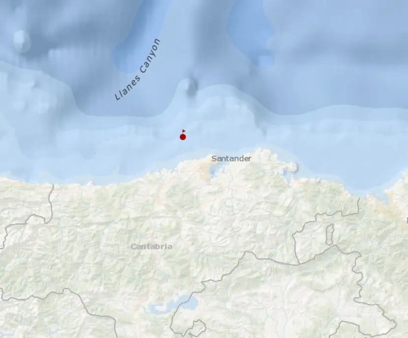 Lugar del suceso del pesquero santo&ntilde;&eacute;s 'Maremi', volcado y hundido en Cabo Mayor (Santander)
