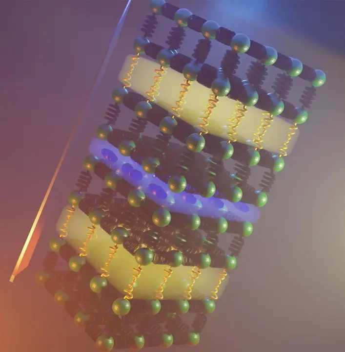 Archivo - Usando la qu&iacute;mica correcta, es posible combinar dos disposiciones at&oacute;micas diferentes (bloques amarillos y azules) que proporcionan mecanismos para ralentizar el movimiento del calor a trav&eacute;s de un s&oacute;lido