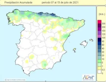 Las &uacute;ltimas lluvias mantienen el valor medio de precipitaciones acumuladas desde octubre un 7% por debajo de lo normal