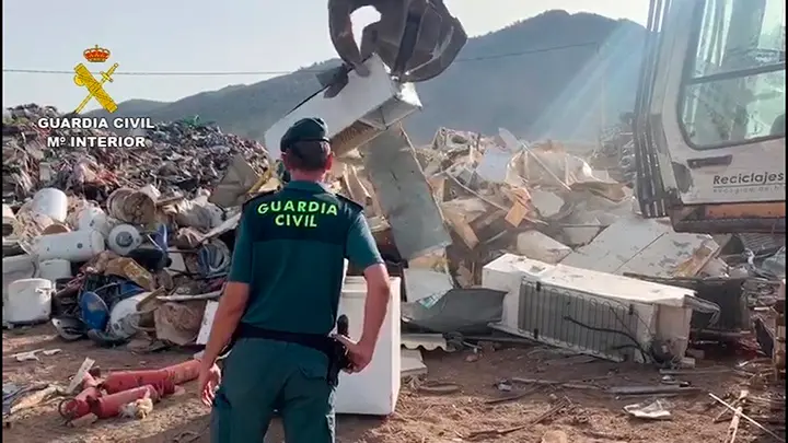Material incautado por la Guardia Civil procedente de aparatos el&eacute;ctricos y electr&oacute;nicos, en el marco de la operaci&oacute;n 'Redivivu'