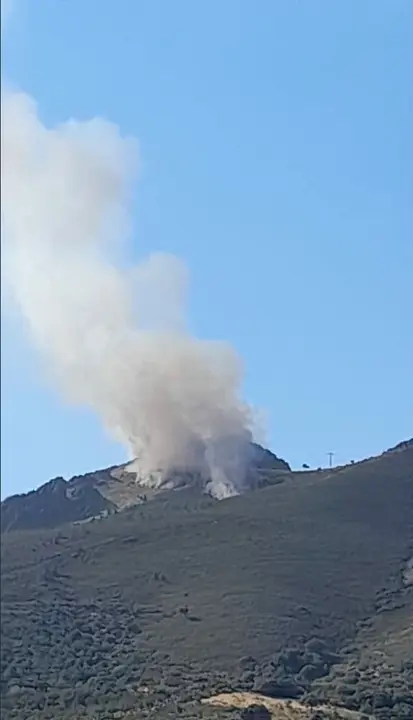 Un incendio forestal en Extremadura.