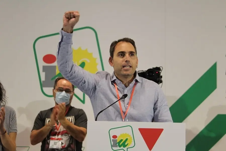 El coordinador general de IU Andaluc&iacute;a, Toni Valero, tras su reelecci&oacute;n en el cargo en la XXIII Asamblea Andaluza.