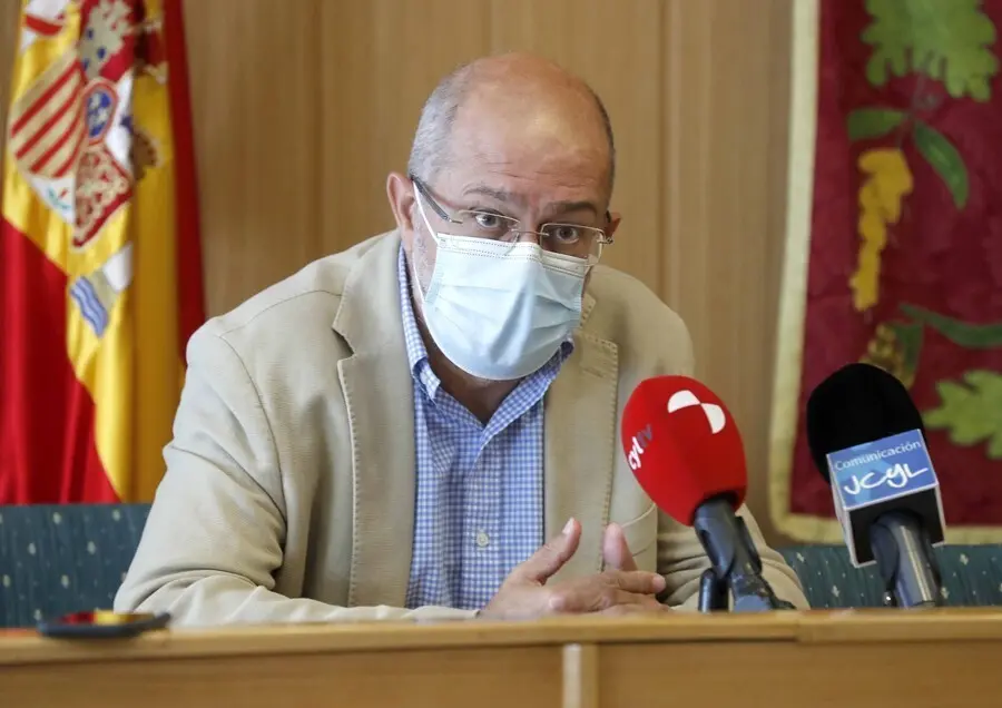 Igea durante la rueda de prensa en Aguilar (Palencia).