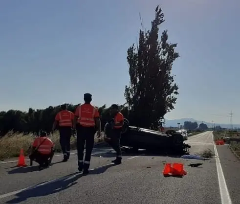 Imagen del accidente en Ribaforada