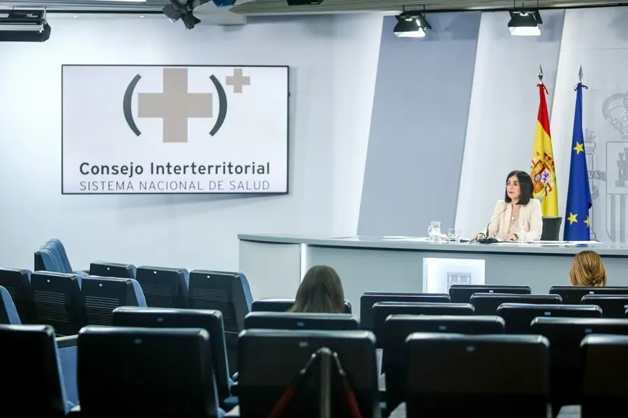 La ministra de Sanidad, Carolina Darias, interviene en la rueda de prensa posterior al Consejo Interterritorial de Salud, a 20 de julio de 2021, en Madrid (Espa&ntilde;a). 