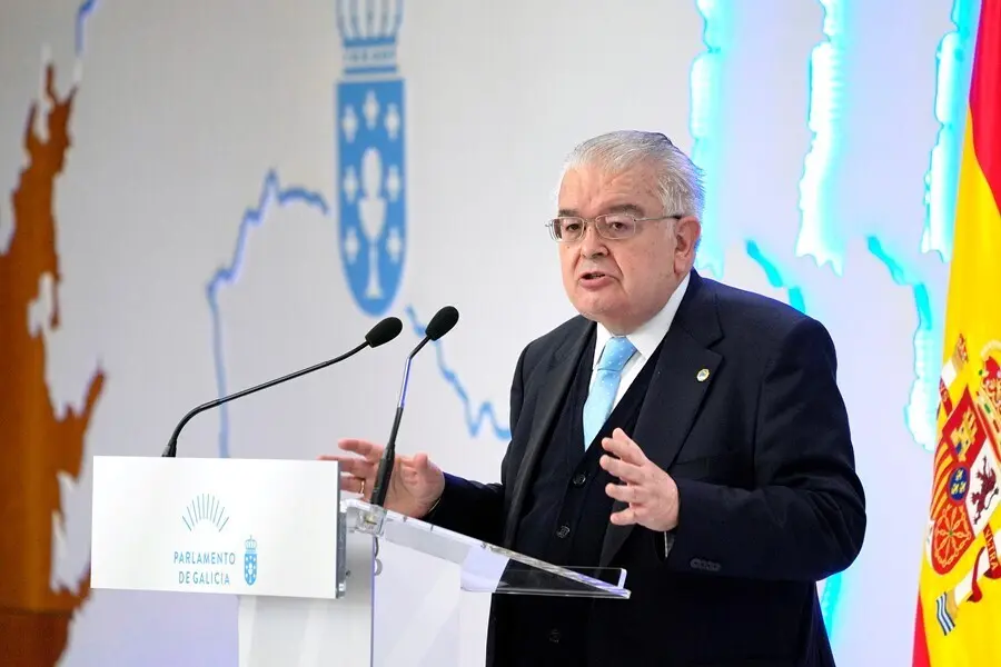 Archivo - El presidente del Tribunal Constitucional, Juan Jos&eacute; Gonz&aacute;lez Rivas, interviene en unas jornadas en el Parlamento de Galicia, a 12 de abril de 2021, en Santiago de Compostela, A Coru&ntilde;a, Galicia, (Espa&ntilde;a).