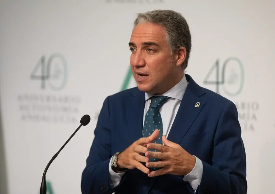 El consejero de Presidencia, Interior, Administraci&oacute;n P&uacute;blica y portavoz del Gobierno andaluz, El&iacute;as Bendodo, en una foto de archivo.