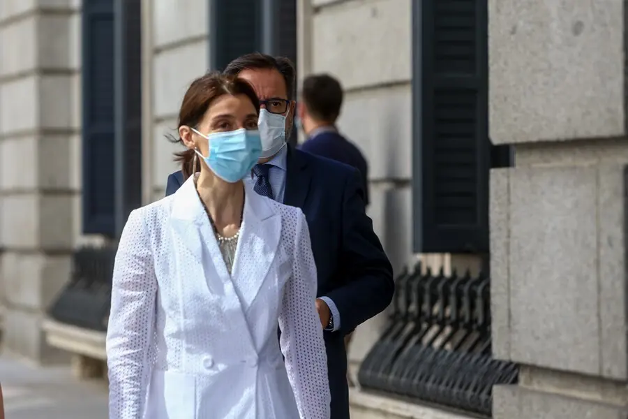La presidenta del Senado, Pilar Llop, a su llegada al acto en recuerdo y homenaje a las v&iacute;ctimas del terrorismo, en el Sal&oacute;n de Sesiones del Congreso de los Diputados, a 27 de junio de 2021, en Madrid (Espa&ntilde;a). El congreso organiza este homenaje cada a&ntilde;o 