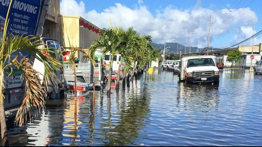 Inundaci&oacute;m por marea alta en Honolulu