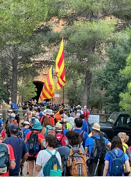 Imagen de un tramo de la 'Traves&iacute;a por la libertad' que recorre el exconseller de la Generalitat Jordi Turull