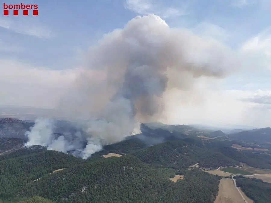 Imagen del incendio de Santa Coloma de Queralt (Tarragona)