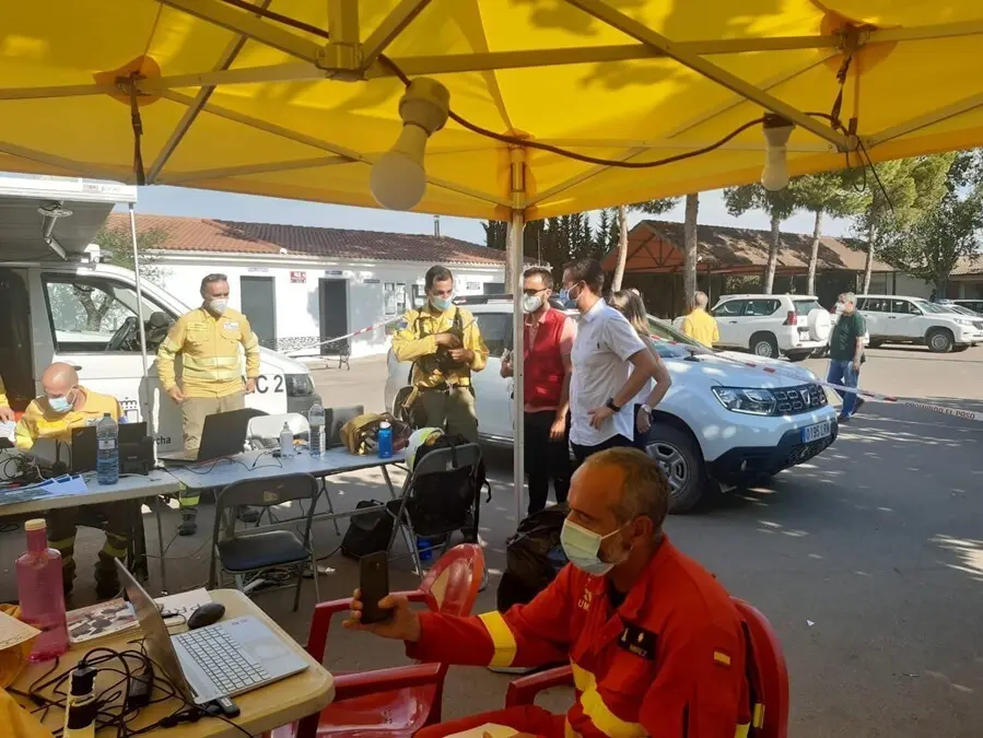Puesto de mando de los incendios de Li&eacute;tor y Tobarra