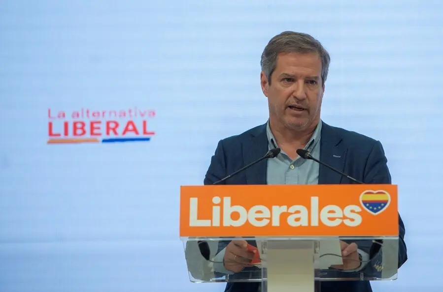 El vicesecretario general de Ciudadanos y secretario de Comunicaci&oacute;n , Daniel P&eacute;rez Calvo, n una rueda de prensa en la sede del partido en Madrid.