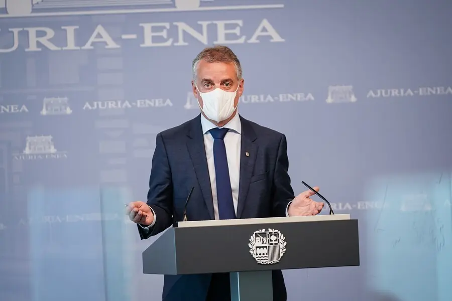El Lehendakari, I&ntilde;igo Urkullu, durante una rueda de prensa posterior a la reuni&oacute;n del Consejo asesor del LABI, a 22 de julio de 2021, en Vitoria, &Aacute;lava, Euskadi (Espa&ntilde;a).