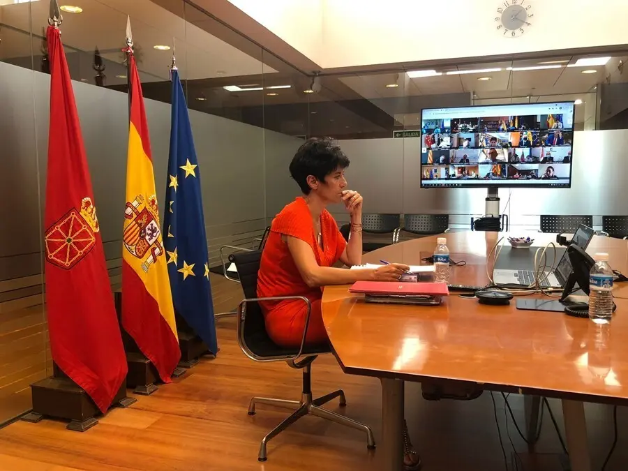 La consejera Elma Saiz durante su participaci&oacute;n telem&aacute;tica en el Consejo de Pol&iacute;tica Fiscal y Financiera
