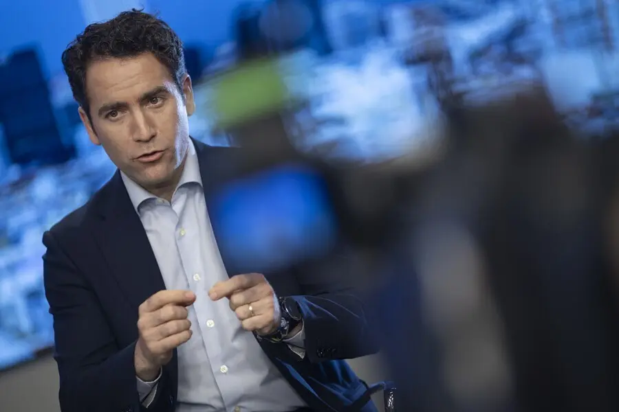 El secretario general del PP, Teodoro Garc&iacute;a Egea, durante una entrevista con Europa Press en la sede del partido. En Madrid, a 29 de julio de 2021.