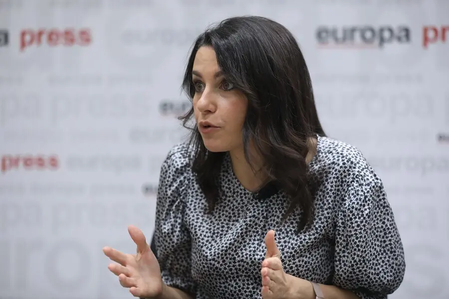 La presidenta de Ciudadanos, In&eacute;s Arrimadas, durante una entrevista con Europa Press.