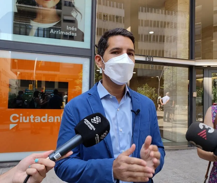 El portavoz de Cs en el Parlament, Nacho Mart&iacute;n Blanco, en declaraciones a los medios.