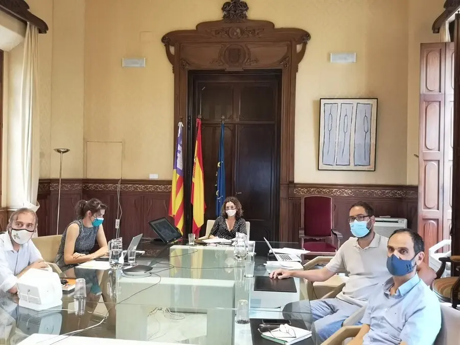 La consellera Rosario S&aacute;nchez, durante la reuni&oacute;n telem&aacute;tica.