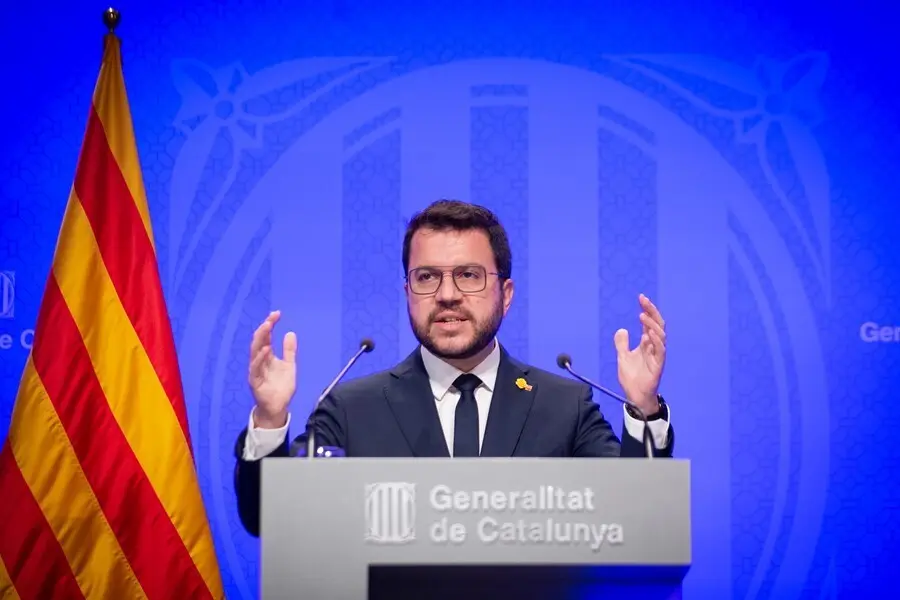El presidente de la Generalitat, Pere Aragon&egrave;s, ofrece una rueda de prensa tras una reuni&oacute;n del Consejo Ejecutivo de la Generalitat, a 3 de agosto de 2021, en Barcelona, Catalu&ntilde;a, (Espa&ntilde;a). Esta comparecencia se produce un d&iacute;a despu&eacute;s de que el Gobierno d