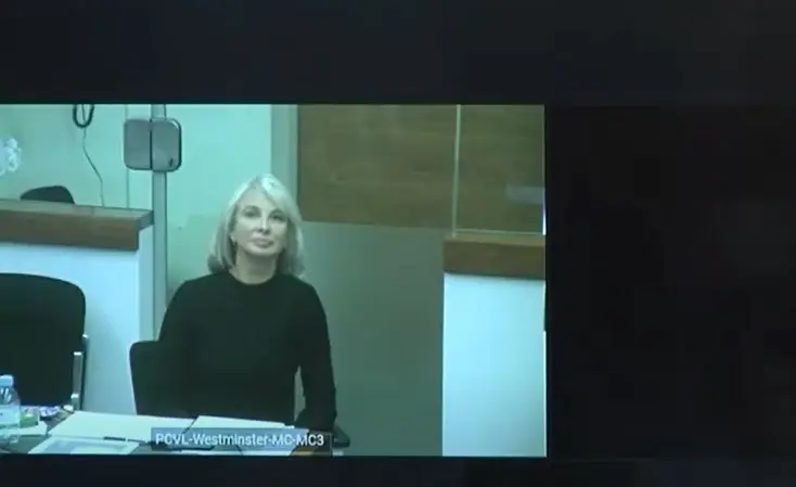 Archivo - Declaraci&oacute;n por videoconferencia de Corinna Larsen en el juicio contra el comisario Villarejo.