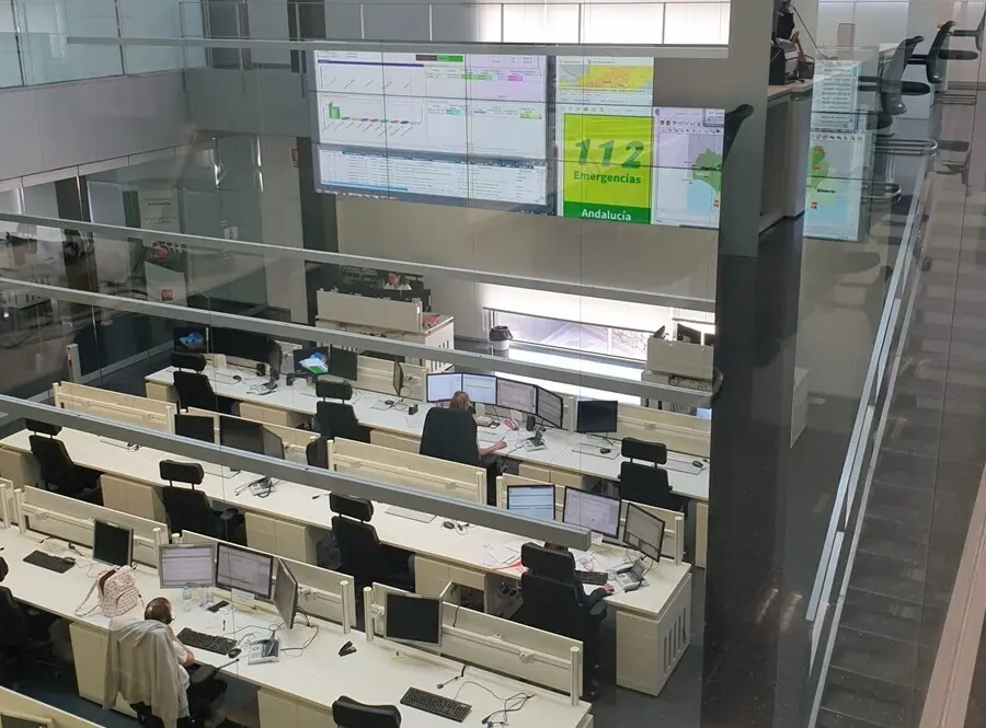 Sala del 112 en Andaluc&iacute;a.