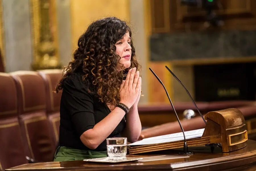 Archivo - La diputada de Unidas Podemos por Asturias, Sof&iacute;a Fern&aacute;ndez Casta&ntilde;&oacute;n, interviene en una sesi&oacute;n plenaria en el Congreso de los Diputados.