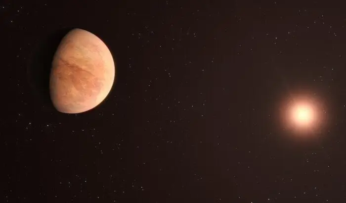 This artist&rsquo;s impression shows L 98-59b, one of the planets in the L 98-59 system 35 light-years away. The system contains four confirmed rocky planets with a potential fifth, the furthest from the star, being unconfirmed. In 2021, astronomers used data from the Echelle SPectrograph for Rocky Exoplanets and Stable Spectroscopic Observations (ESPRESSO) instrument on ESO&rsquo;s VLT to measure the mass of L 98-59b, finding it to be half that of Venus. This makes it the lightest planet measured to date using the radial velocity technique.