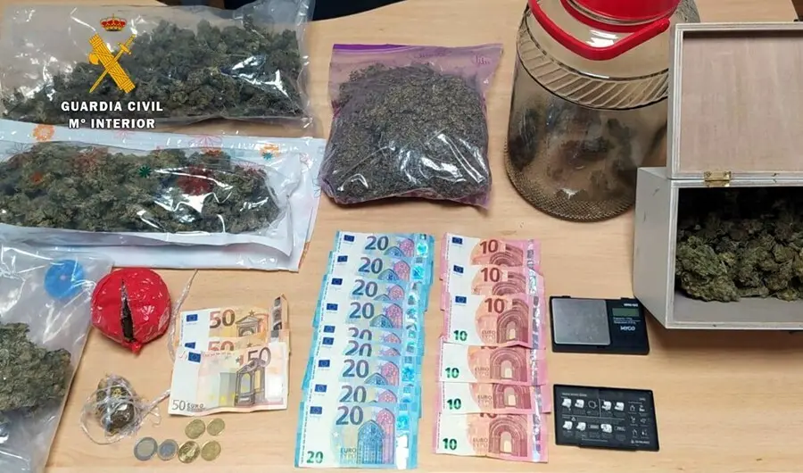 Material intervenido en el veh&iacute;culo del conductor detenido.