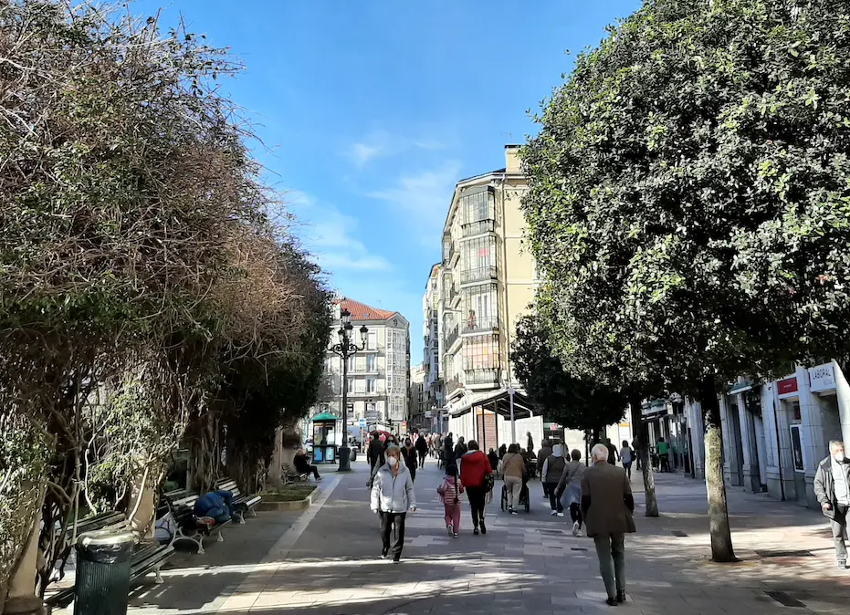 Varias personas por una de las calles del centro de Santander. / S. D&iacute;az