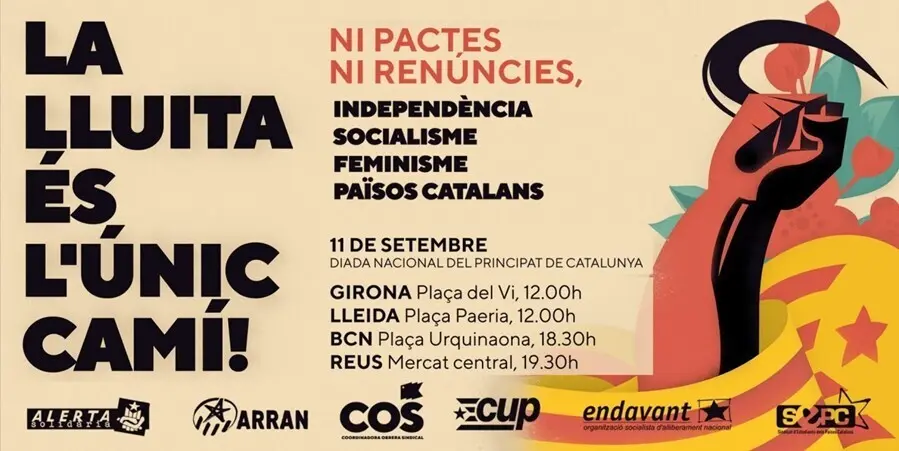 Cartel de la manifestaci&oacute;n de la izquierda independentista para la Diada 2021