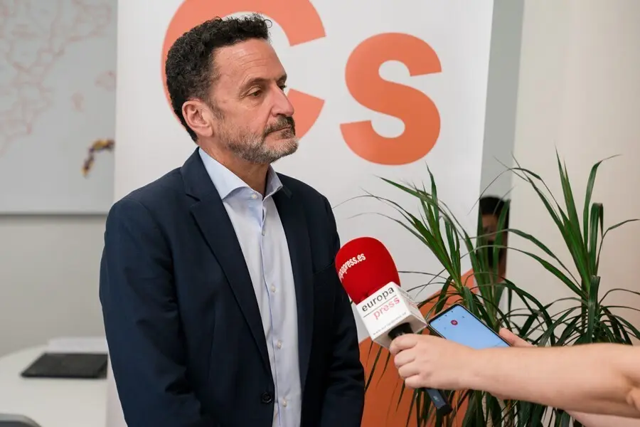 El vicesecretario general y portavoz nacional de Ciudadanos, Edmundo Bal, durante una entrevista para Europa Press en la sede de la agencia, a 5 de agosto de 2021, en Madrid (Espa&ntilde;a).