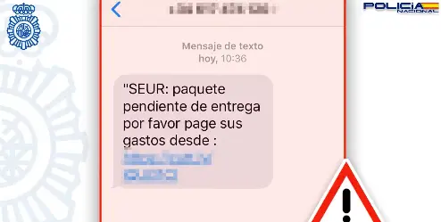 Imagen del posible fraude por los SMS. / CNP