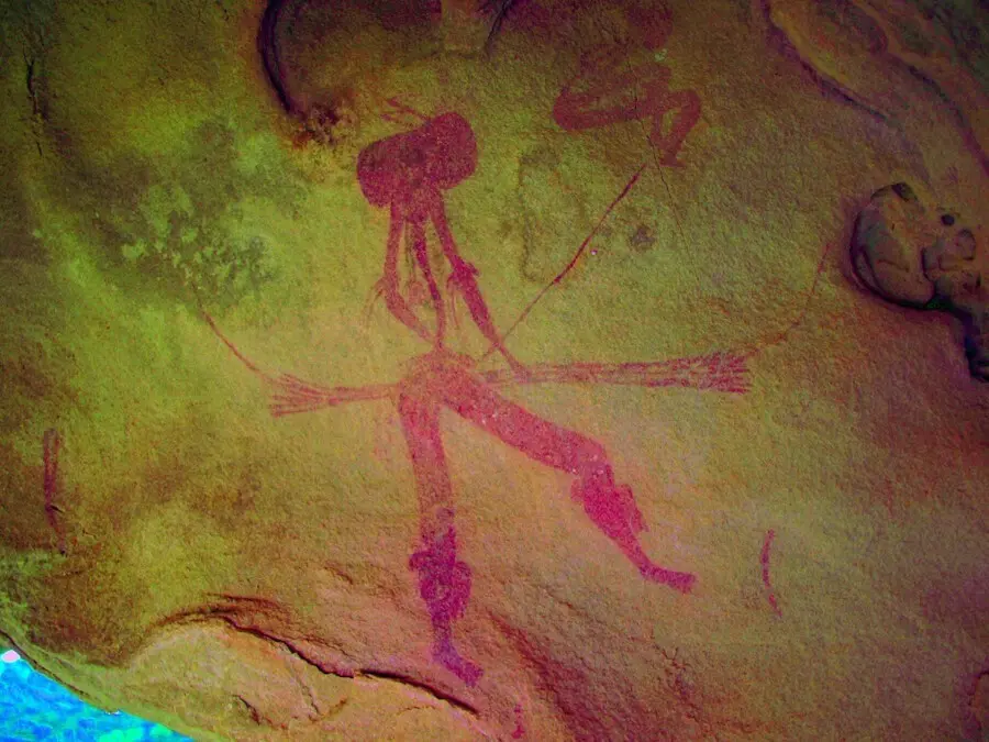 Figura en uno de los tres nuevos abrigos rupestres descubiertos en la pedan&iacute;a alca&ntilde;izana de Valmuel, en Teruel.