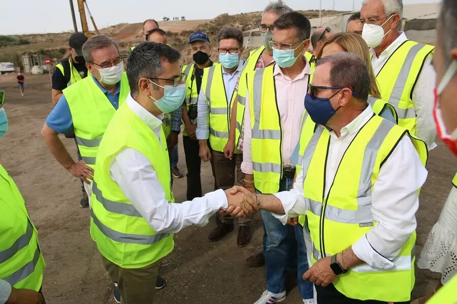El ministro de la Presidencia, Relaciones con las Cortes y Memoria Democr&aacute;tica, F&eacute;lix Bola&ntilde;os , visita  las obras de la L&iacute;nea Alta Velocidad Almer&iacute;a-Murcia este viernes.