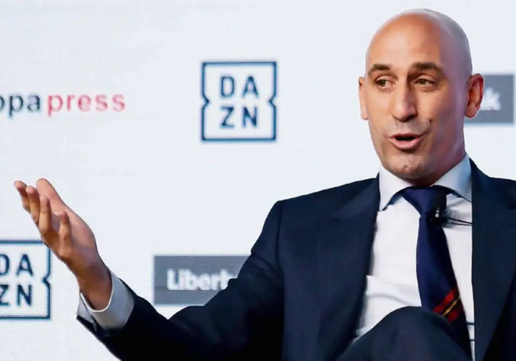 Luis Rubiales, durante su intervenci&oacute;n en los &lsquo;Desayunos de Europa Press&rsquo;. / EP