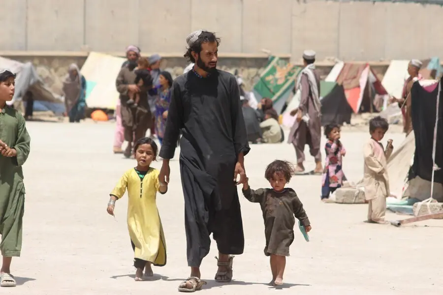 Una familia de desplazados internos en Kandahar, Afganist&aacute;n
