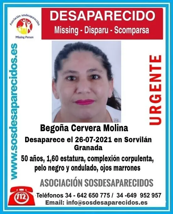 Cartel alertando de la desaparici&oacute;n de Bego&ntilde;a Cervera