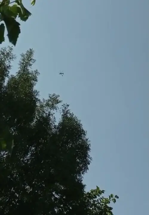 Helic&oacute;ptero trabajando en el Monte San Lorenzo