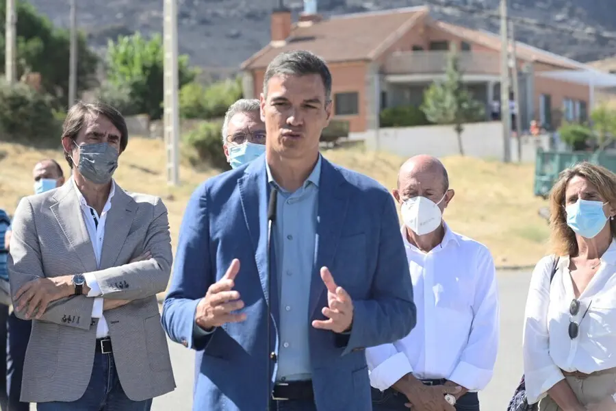 Pedro S&aacute;nchez, durante su intervenci&oacute;n en Sotalbo (&Aacute;vila)