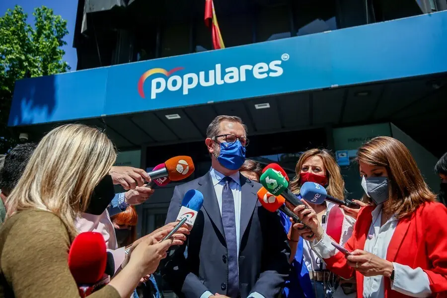 Archivo - El portavoz del PP en el Senado, Javier Maroto