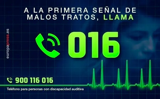 Archivo - Tel&eacute;fono de asistencia 016 para atender situaciones de violencia de g&eacute;nero