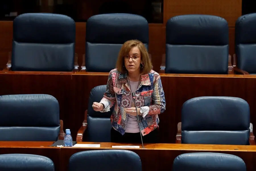 Archivo - La diputada del PSOE Purificaci&oacute;n Causapi&eacute; durante su intervenci&oacute;n en el pleno que la Asamblea de Madrid. En Madrid, (Espa&ntilde;a), a 21 de mayo de 2020.