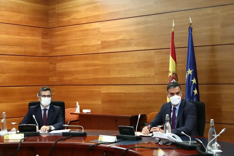El presidente Pedro S&aacute;nchez y el ministro de Presidencia, F&eacute;lix Bola&ntilde;os 